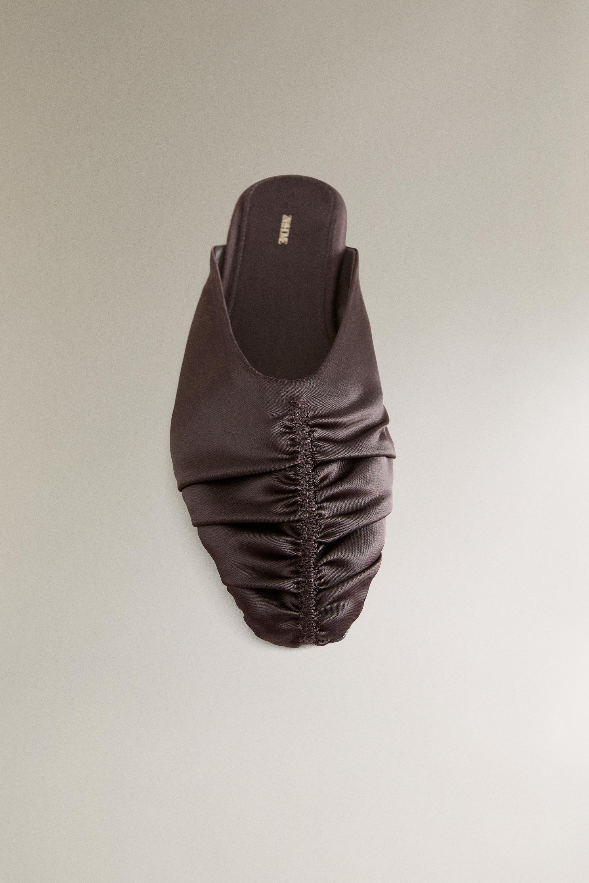 SATEEN PLEATED MULES